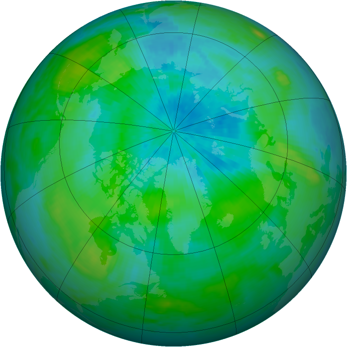 Arctic ozone map for 05 September 1986